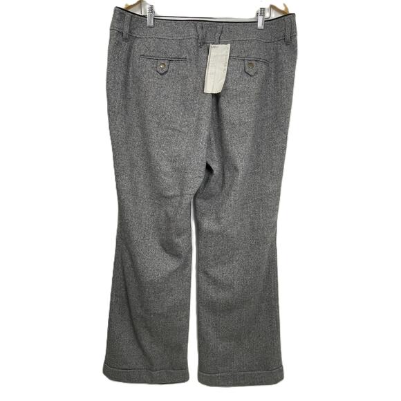 NWT Eddie Bauer Wool Blend Tweed Herringbone Dress Trousers Pants Gray 18 Lined - Picture 2 of 16